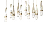 Hubbardton Forge 2022 Soft Gold Clear Glass with White Threading (YJ) Long Link 10-Light Blown Glass Pendant