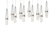 Hubbardton Forge 2022 Sterling Clear Bubble Glass (YG) Long Link 10-Light Blown Glass Pendant
