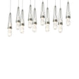 Hubbardton Forge 2022 Sterling Clear Glass with White Threading (YJ) Long Link 10-Light Blown Glass Pendant