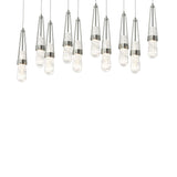 Hubbardton Forge 2022 Sterling Clear Glass with White Threading (YJ) Long Link 10-Light Blown Glass Pendant
