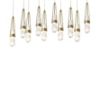 Hubbardton Forge 2022 Modern Brass Clear Glass with White Threading (YJ) Long Link 10-Light Blown Glass Pendant