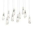 Hubbardton Forge 2022 Bronze Crystal Long Luma 10-Light Large Crystal Pendant