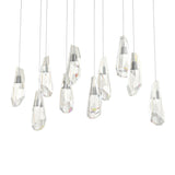 Hubbardton Forge 2022 Bronze Crystal Long Luma 10-Light Large Crystal Pendant