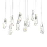 Hubbardton Forge 2022 Dark Smoke Crystal Long Luma 10-Light Large Crystal Pendant