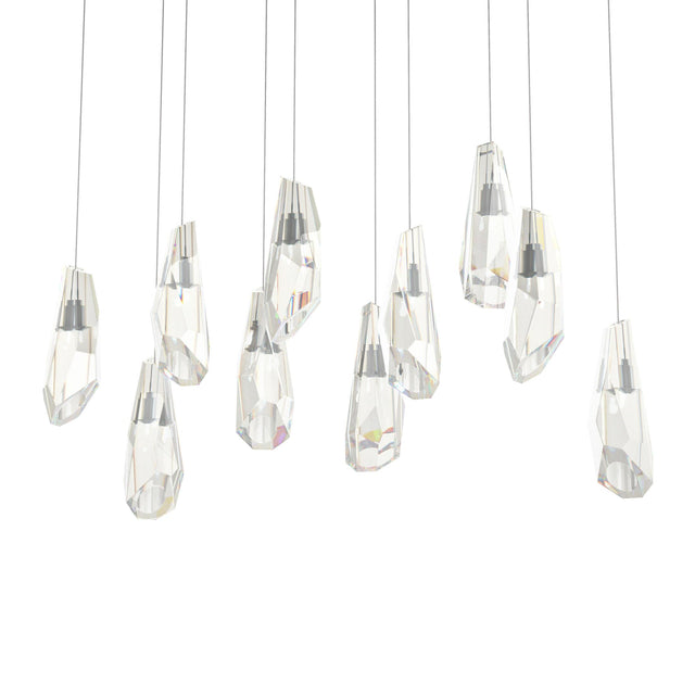 Hubbardton Forge 2022 Dark Smoke Crystal Long Luma 10-Light Large Crystal Pendant