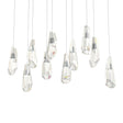 Hubbardton Forge 2022 Black Crystal Long Luma 10-Light Large Crystal Pendant