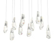 Hubbardton Forge 2022 Natural Iron Crystal Long Luma 10-Light Large Crystal Pendant