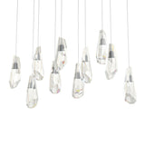Hubbardton Forge 2022 Oil Rubbed Bronze Crystal Long Luma 10-Light Large Crystal Pendant
