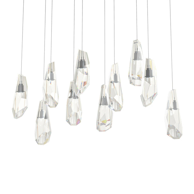 Hubbardton Forge 2022 Oil Rubbed Bronze Crystal Long Luma 10-Light Large Crystal Pendant