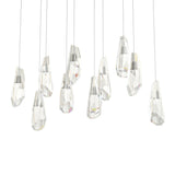 Hubbardton Forge 2022 Soft Gold Crystal Long Luma 10-Light Large Crystal Pendant