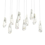 Hubbardton Forge 2022 Sterling Crystal Long Luma 10-Light Large Crystal Pendant