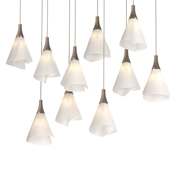 Hubbardton Forge 2022 Bronze Spun Frost (SH) Long Mobius 10-Light Pendant