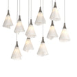 Hubbardton Forge 2022 Dark Smoke Spun Frost (SH) Long Mobius 10-Light Pendant