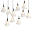 Hubbardton Forge 2022 Black Spun Frost (SH) Long Mobius 10-Light Pendant