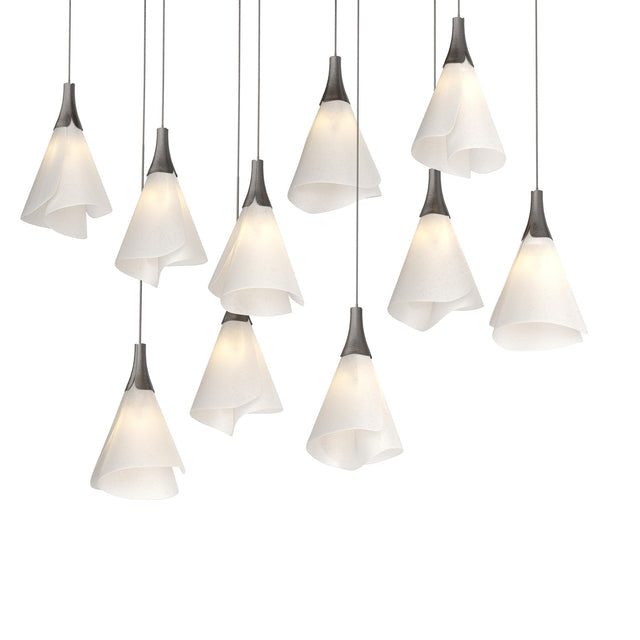 Hubbardton Forge 2022 Oil Rubbed Bronze Spun Frost (SH) Long Mobius 10-Light Pendant