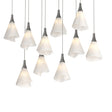 Hubbardton Forge 2022 Natural Iron Spun Frost (SH) Long Mobius 10-Light Pendant