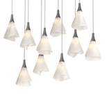Hubbardton Forge 2022 Natural Iron Spun Frost (SH) Long Mobius 10-Light Pendant