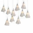 Hubbardton Forge 2022 Vintage Platinum Spun Frost (SH) Long Mobius 10-Light Pendant