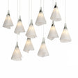 Hubbardton Forge 2022 Sterling Spun Frost (SH) Long Mobius 10-Light Pendant