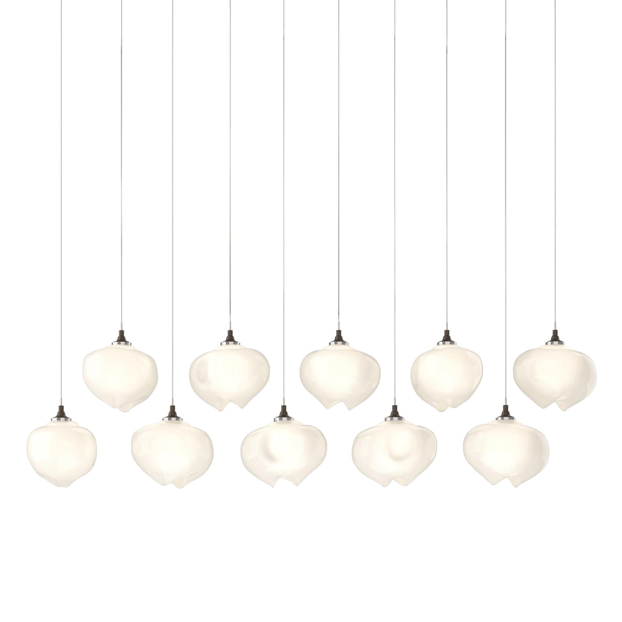 Hubbardton Forge 2022 Bronze Frosted Glass (FD) Long Ume 10-Light Pendant