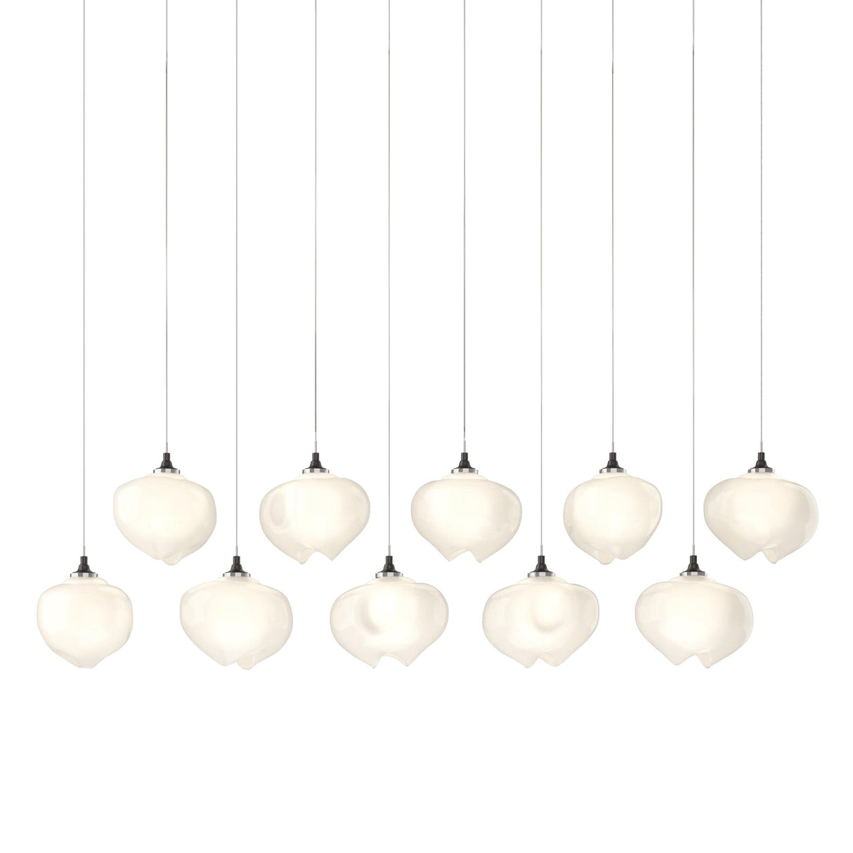 Hubbardton Forge 2022 Oil Rubbed Bronze Frosted Glass (FD) Long Ume 10-Light Pendant