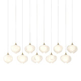 Hubbardton Forge 2022 Modern Brass Frosted Glass (FD) Long Ume 10-Light Pendant