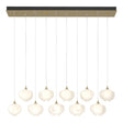 Hubbardton Forge 2022 Modern Brass Frosted Glass (FD) Standard Ume 10-Light Pendant
