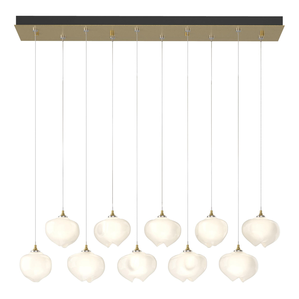 Hubbardton Forge 2022 Modern Brass Frosted Glass (FD) Standard Ume 10-Light Pendant