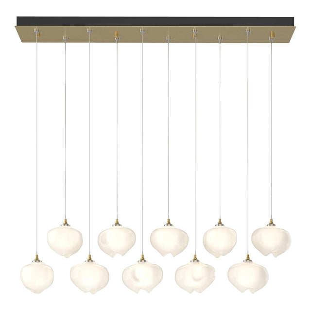 Hubbardton Forge 2022 Modern Brass Frosted Glass (FD) Standard Ume 10-Light Pendant