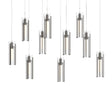 Hubbardton Forge 2022 Dark Smoke Clear Glass (ZM) Long Exos Glass 10-Light Pendant