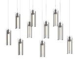 Hubbardton Forge 2022 Dark Smoke Clear Glass (ZM) Long Exos Glass 10-Light Pendant