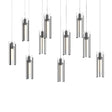 Hubbardton Forge 2022 Black Clear Glass (ZM) Long Exos Glass 10-Light Pendant