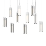 Hubbardton Forge 2022 Natural Iron Opal Glass (GG) Long Exos Glass 10-Light Pendant