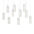 Hubbardton Forge 2022 Vintage Platinum Opal Glass (GG) Long Exos Glass 10-Light Pendant