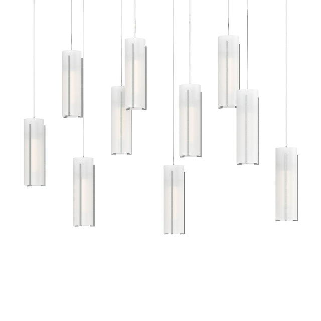 Hubbardton Forge 2022 Vintage Platinum Opal Glass (GG) Long Exos Glass 10-Light Pendant