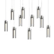 Hubbardton Forge 2022 Natural Iron Clear Glass (ZM) Long Exos Glass 10-Light Pendant