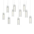 Hubbardton Forge 2022 Vintage Platinum Clear Glass (ZM) Long Exos Glass 10-Light Pendant