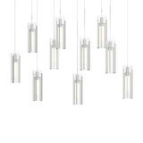 Hubbardton Forge 2022 Vintage Platinum Clear Glass (ZM) Long Exos Glass 10-Light Pendant