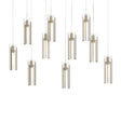 Hubbardton Forge 2022 Soft Gold Clear Glass (ZM) Long Exos Glass 10-Light Pendant