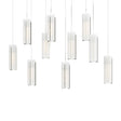 Hubbardton Forge 2022 Sterling Opal Glass (GG) Long Exos Glass 10-Light Pendant