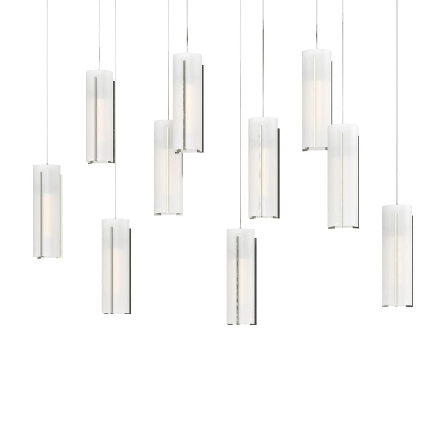 Hubbardton Forge 2022 Sterling Opal Glass (GG) Long Exos Glass 10-Light Pendant