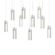 Hubbardton Forge 2022 Sterling Clear Glass (ZM) Long Exos Glass 10-Light Pendant