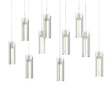 Hubbardton Forge 2022 Sterling Clear Glass (ZM) Long Exos Glass 10-Light Pendant