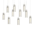 Hubbardton Forge 2022 Modern Brass Clear Glass (ZM) Long Exos Glass 10-Light Pendant