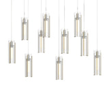 Hubbardton Forge 2022 Modern Brass Clear Glass (ZM) Long Exos Glass 10-Light Pendant