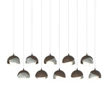 Hubbardton Forge 2022 Bronze Vintage Platinum Opal Glass (GG) Long Brooklyn 10-Light Double Shade Pendant