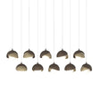 Hubbardton Forge 2022 Bronze Soft Gold Opal Glass (GG) Long Brooklyn 10-Light Double Shade Pendant