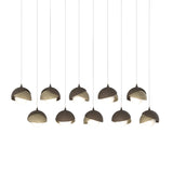Hubbardton Forge 2022 Bronze Soft Gold Opal Glass (GG) Long Brooklyn 10-Light Double Shade Pendant