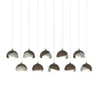 Hubbardton Forge 2022 Bronze Sterling Opal Glass (GG) Long Brooklyn 10-Light Double Shade Pendant