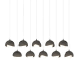 Hubbardton Forge 2022 Dark Smoke Dark Smoke Opal Glass (GG) Long Brooklyn 10-Light Double Shade Pendant